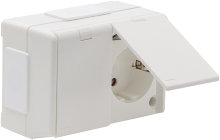 Stikkontakt dobbel m/jord sprutsikker